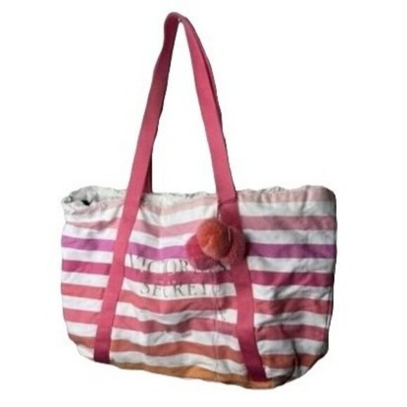 Victoria Secret Secret Tote Bag Pink And White - Picture 1 of 1
